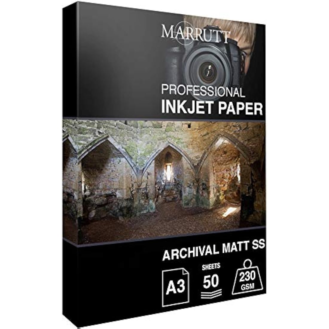 Marrutt 230gsm Archival Matt Single Sided Inkjet Photo Paper: A3-50 Sheets