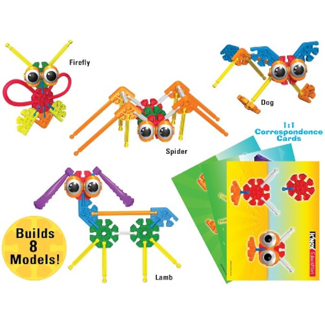 Kid K'NEX | Group Building Set | Fun and Kids Construction Toy, Engineering Toy for Creative Play, 131 Piece Learning Kit Suitable for Children Ages 3+ | Basic Fun 78750, Medium