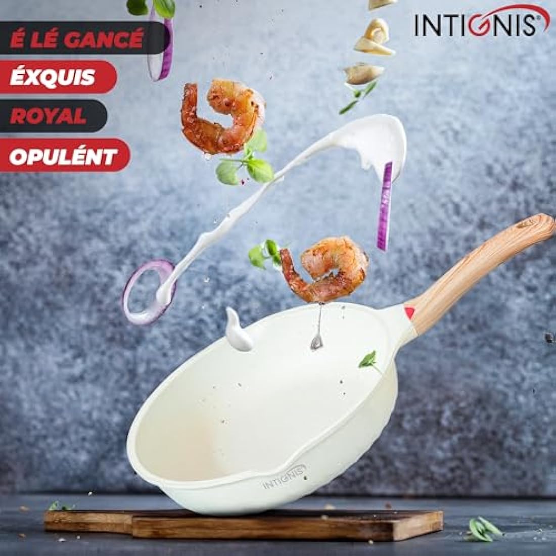 NTIGNIS® Premium 28 cm Deep Frying Pan with Lid | Anti-Scratch | Induction Compatible | Non-Stick Interior | Heat Resistant Handle | Perfect for Everyday Cooking
