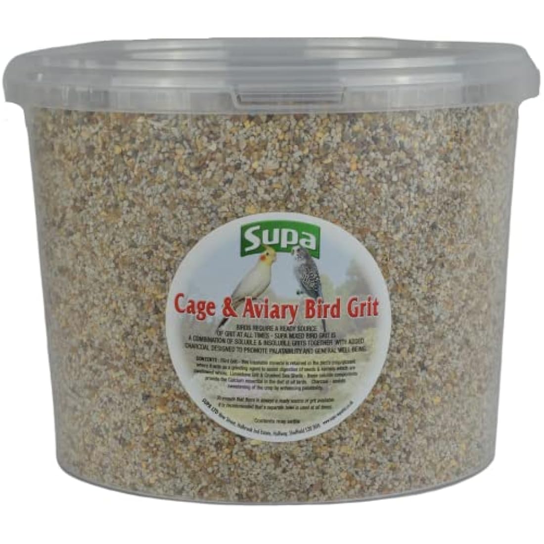 Supa Cage and Aviary Bird Grit, 3 Litre Bucket, Combination Of Soluble & Insoluble Grits and Charcoal Which Aids Good Health, Aids Digestions And Increase Vitality