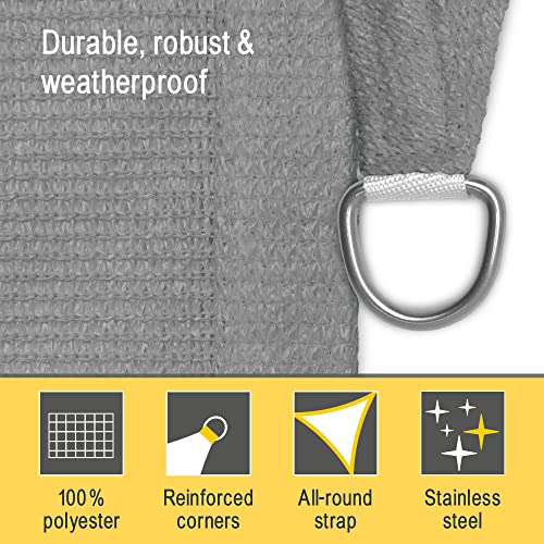 Sol Royal SolVision HS9 ? Triangle Sun Shade Sail 7x5x5 m HDPE Breathable & UV-light resistant Sun Protection for Terrace, Balcony, Pool & Garden ?
