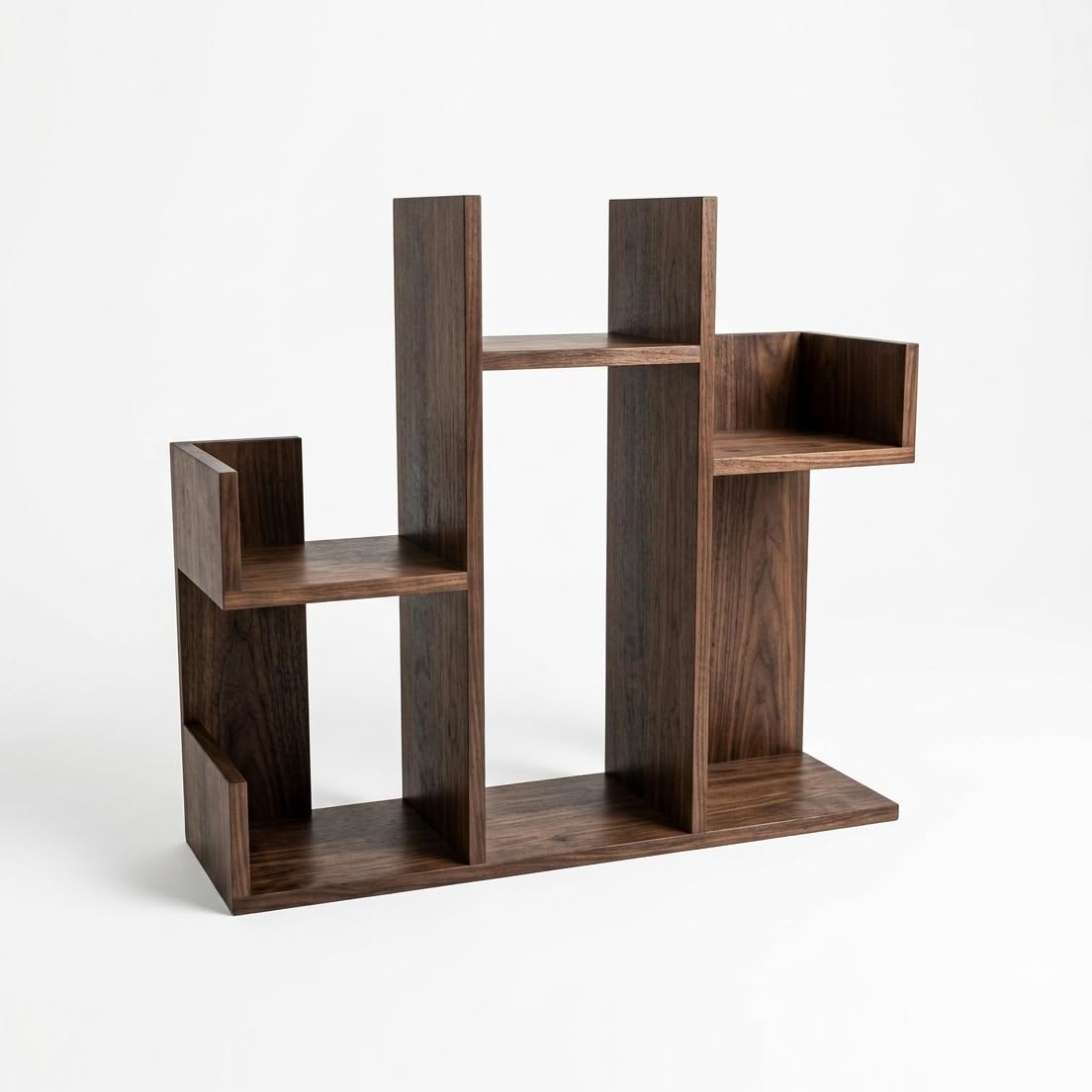 佳木の家 Desktop Wooden Storage and Display Shelf 56x47cm – Bookcase & Spice Rack for Home, Kitchen, Office