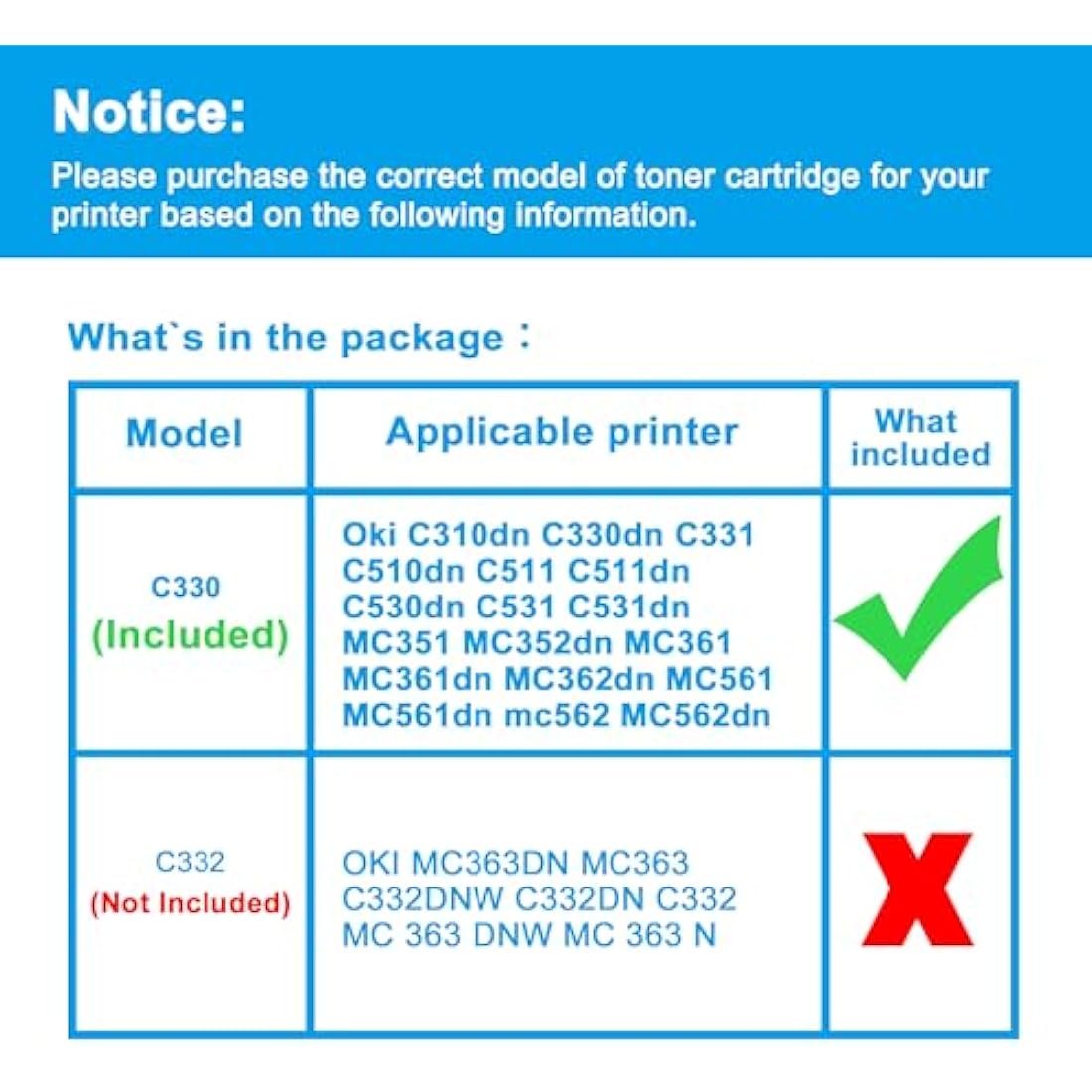 LCL Compatible Toner Cartridge 44469803 44469706 44469705 44469704 for Oki C310dn C330dn C331 C510dn C511 C511dn C530dn C531 C531dn MC351 MC352dn MC361 MC361dn MC362dn MC561 MC561dn mc562 (4PK KCMY)