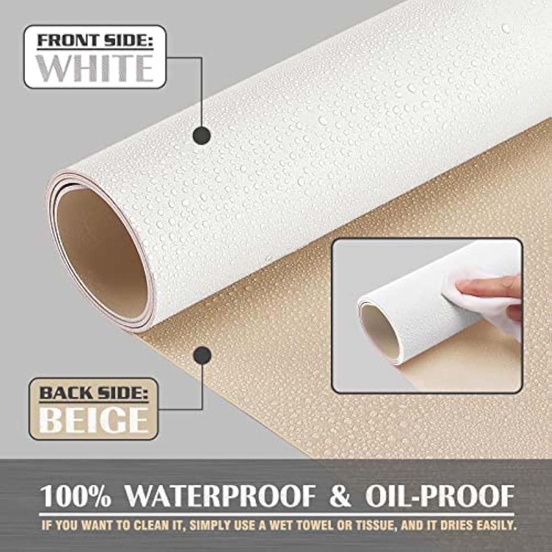 K KNODEL Small Office Leather Desk Mat, Mouse and Keyboard Pad, Computer and Laptop Mat, Desktop Protector and Cover, Writing Pad and Blotter (60x35cm, White)