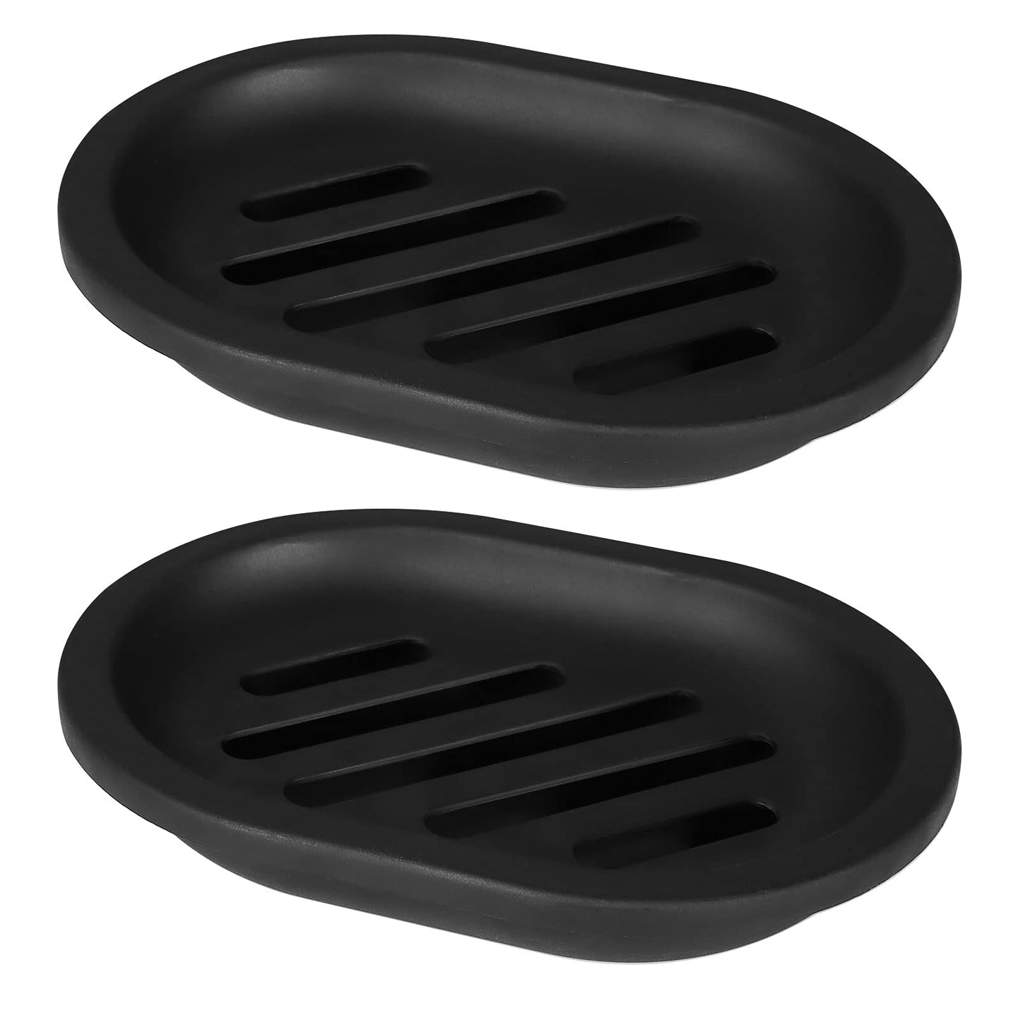 Topsky 2 Pack Plastic Soap Dish, Soap Holder Black