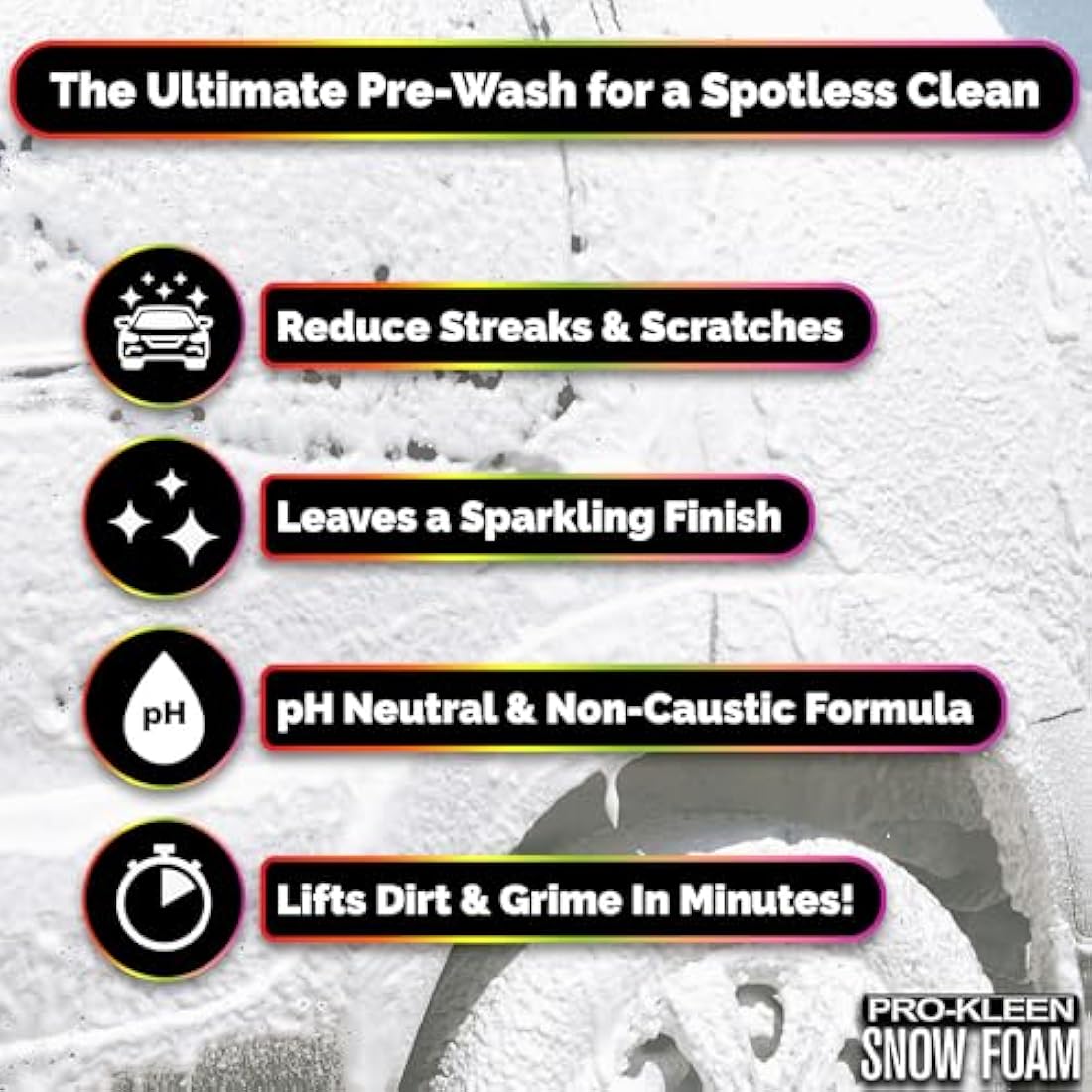 Pro-Kleen Snow Foam Car Shampoo pH Neutral Cherry 5L & Karcher K Series Compatible Snow Foam Lance