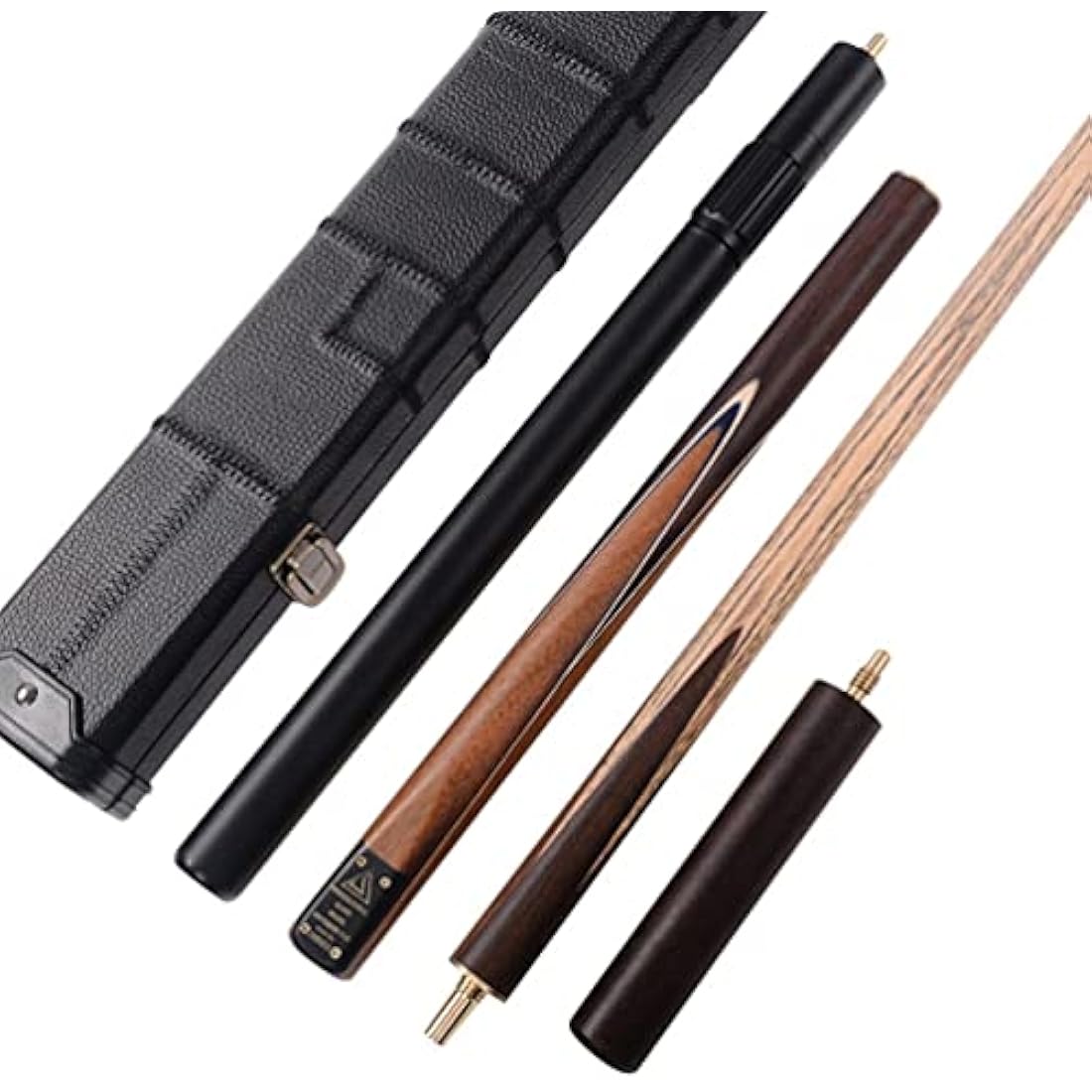 CUESOUL Classic Handmade 57 Inches 18oz Rosewood 3/4 Jointed Snooker Billiard Pool Cue, Rosewood Butts and Aluminum Telescope Extension with Leathertte Protective Case, 9.5mm Tip Snooker Cue Set