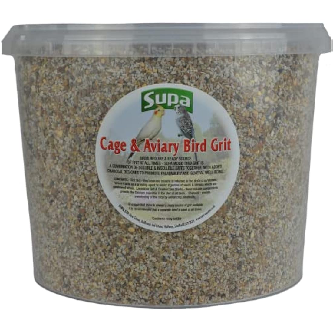 Supa Cage and Aviary Bird Grit, 3 Litre Bucket, Combination Of Soluble & Insoluble Grits and Charcoal Which Aids Good Health, Aids Digestions And Increase Vitality