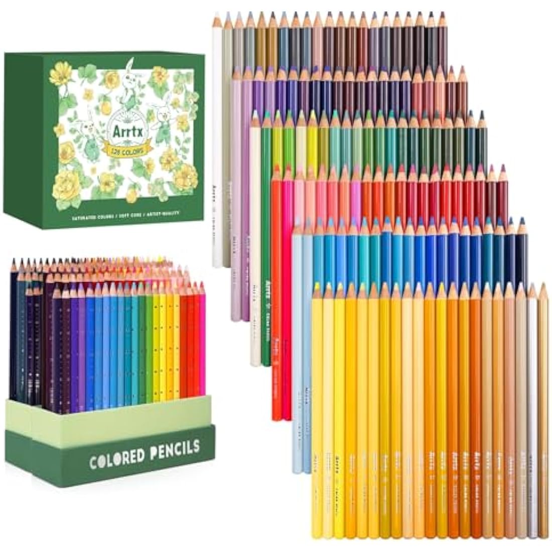 Arrtx 126 Colouring Pencils for Adults, Quality Soft Core Coloured Pencils Set for Drawing,Blending,Shading,Sketching, Professional Colouring Pencil for Artists Colourists | in Premium Gift Box