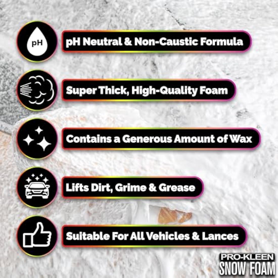 Pro-Kleen Snow Foam Car Shampoo pH Neutral Cherry 5L & Karcher K Series Compatible Snow Foam Lance