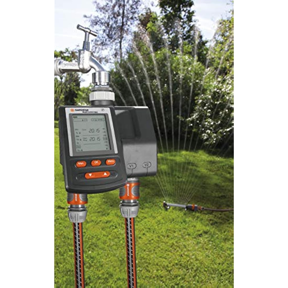 Gardena Irrigation Computer Multicontrol Duo: Automatic Irrigation Control, Weekdays programmable, 22x17.2x17.8 cm
