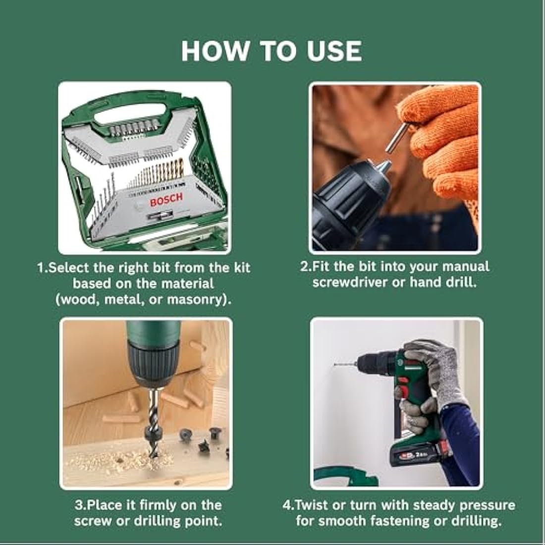 Bosch Accessories 103-Pieces X-Line Titanium Drill and Screwdriver Bit Set (for Wood, Masonry and Metal, Accessories Drills)