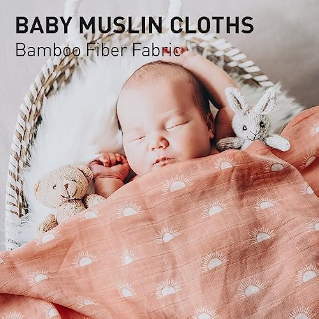 GLLQUEN BABY Muslin Squares Cloth for Baby, 6pack 70cm x 70cm Cotton Burp Cloths for Newborn, Absorbent & Breathable and Ideal to Clean, Wipe & Cover Newborns
