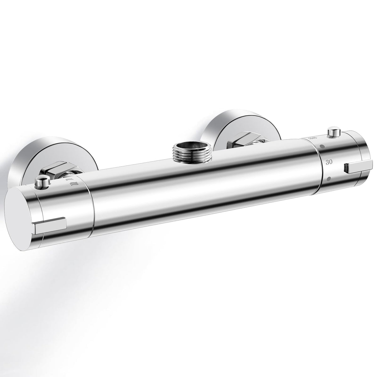Thermostatic Shower Mixer Top Outlet G3/4, Brass Thermostatic Bar Shower Mixer Valve Anti Scald Tap, Hot & Cold Water Mixer Constant Temperature