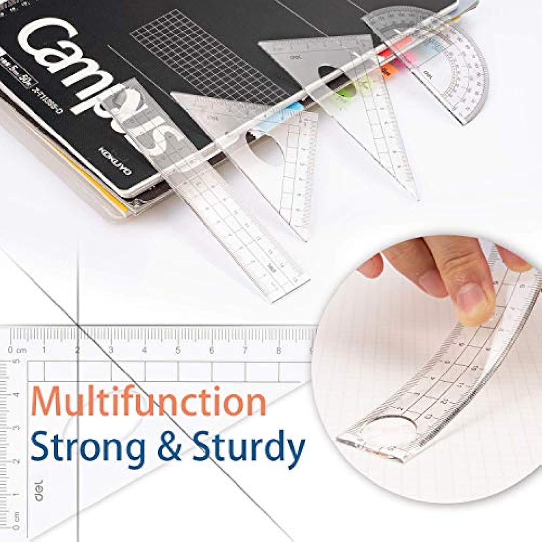 Maths Set Geometry Set Muscccm Compass Set 8 Pieces School Supplies Drawing Compass Protractor Set Rulers for Student in Carry Case