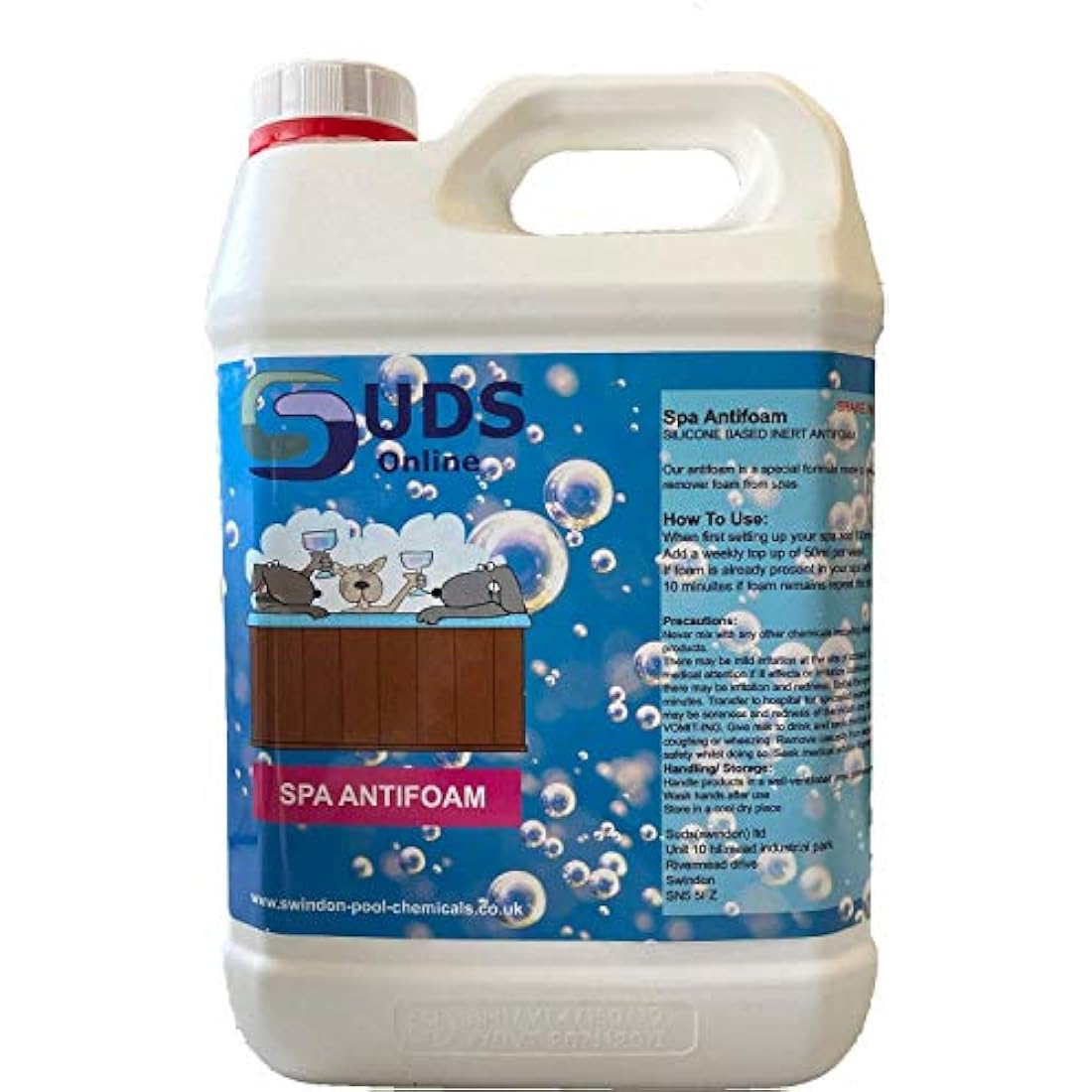 SUDS-ONLINE (5 LITRE) No Foam Away Anti Foamer Fix Foaming Chemicals Hot Tub Spa Hottub Spas