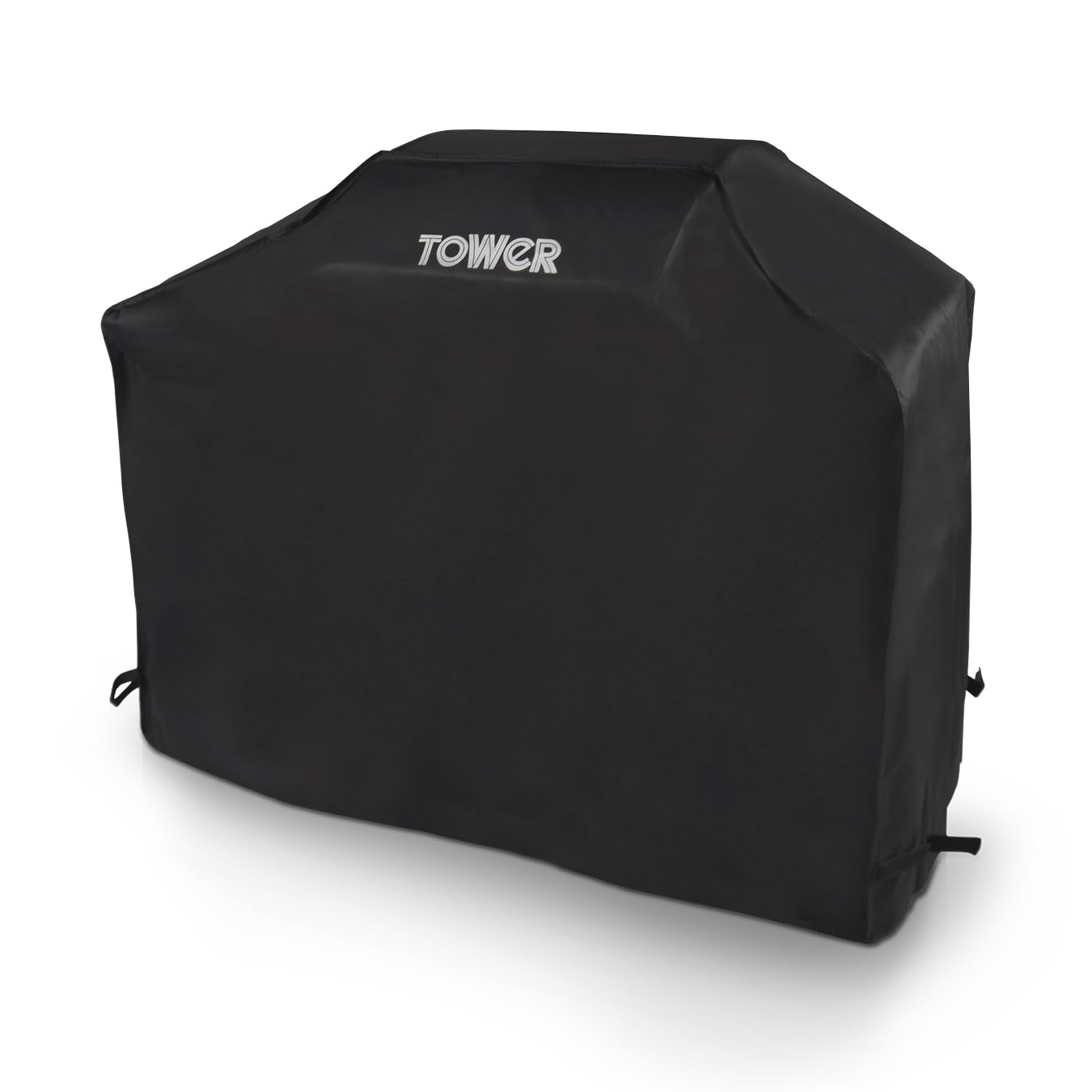 Tower Large BBQ Cover - Heavy-Duty Waterproof & Windproof Outdoor Gas Grill Cover, UV Resistant, Black (H124 x W140 x D47cm)