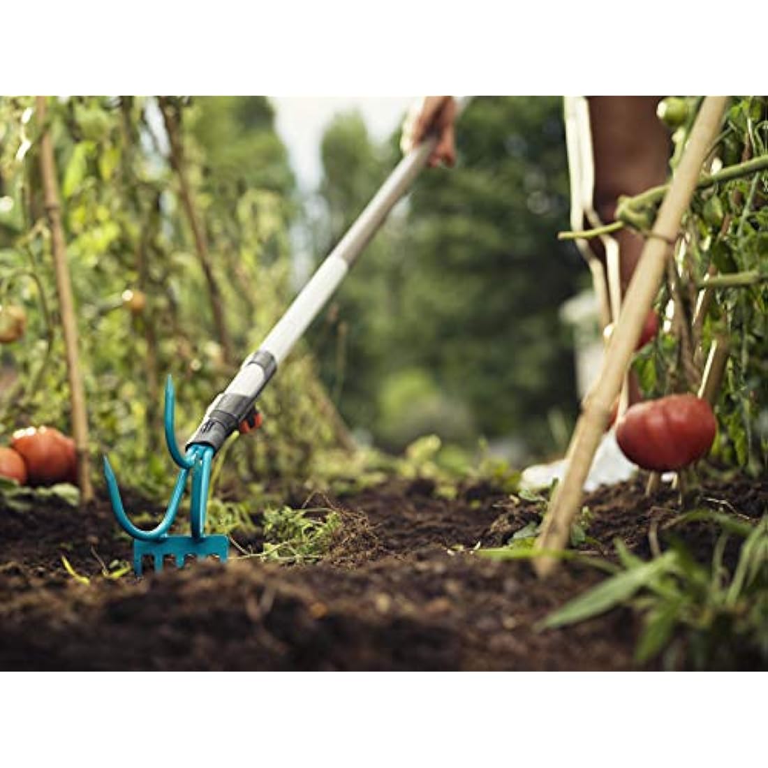 Gardena combisystem Grubber-Rake: Practical 2-in-1 garden tool, turquoise and black, one size, high-quality materials (03165-20)