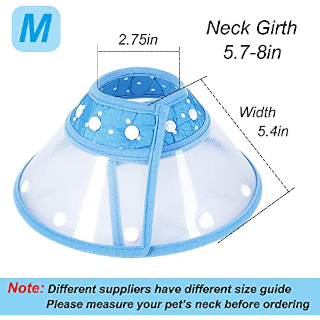 Vivifying Pet Cone, Adjustable Cat Cone, 5.7-8 Inches Lightweight Elizabethan Collar for Puppies, Small Dogs and Cats (Blue)