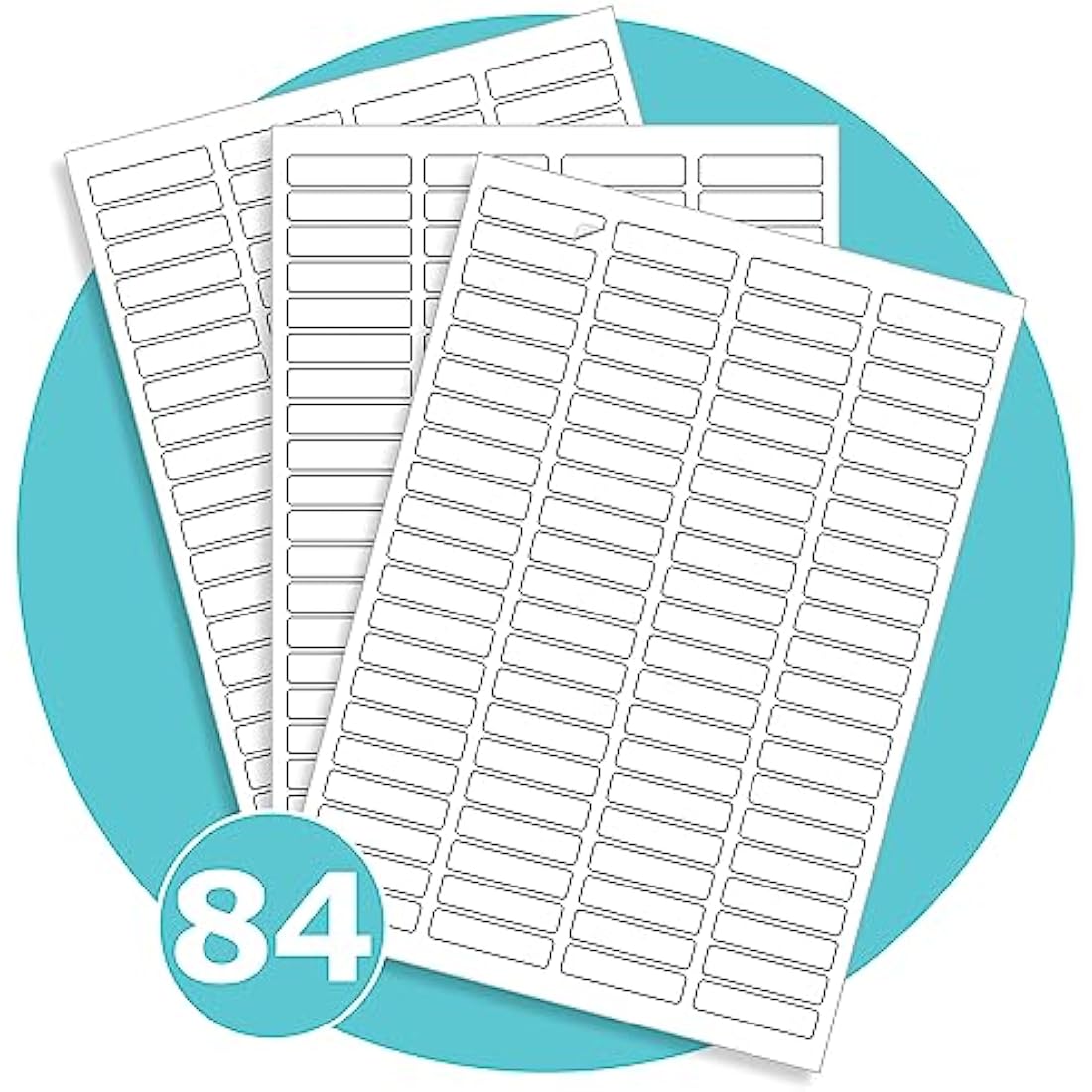 Triplast 100 x Multipurpose A4 Label Sheets - 84 Labels Per Sheet (46 x 11mm Each) - Easy Peel White Labels for Inkjet & Laser Printer - Address Labels, Shipping Labels, File Labels, DIY Stickers