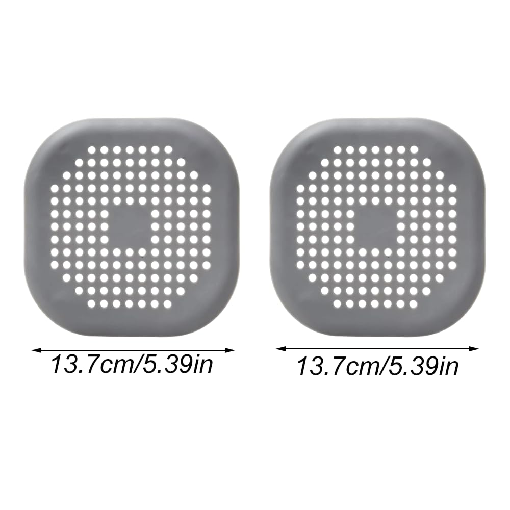Silicone Drain Protector with Sucker, 2 Pcs Kitchen Sink Strainer Plug, Shower Drain Covers Hair Catcher, for Kitchen, Bathroom