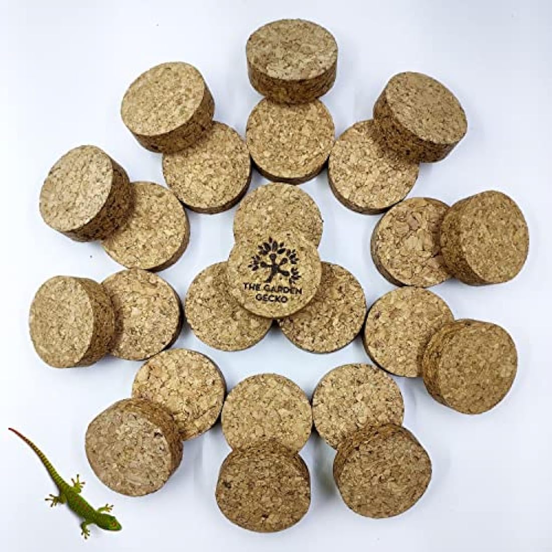 The Garden Gecko Invisible Pot feet for outdoor plant pots and flowers solid agglomerated cork, large-grain pot risers | 24 PACK | Cork