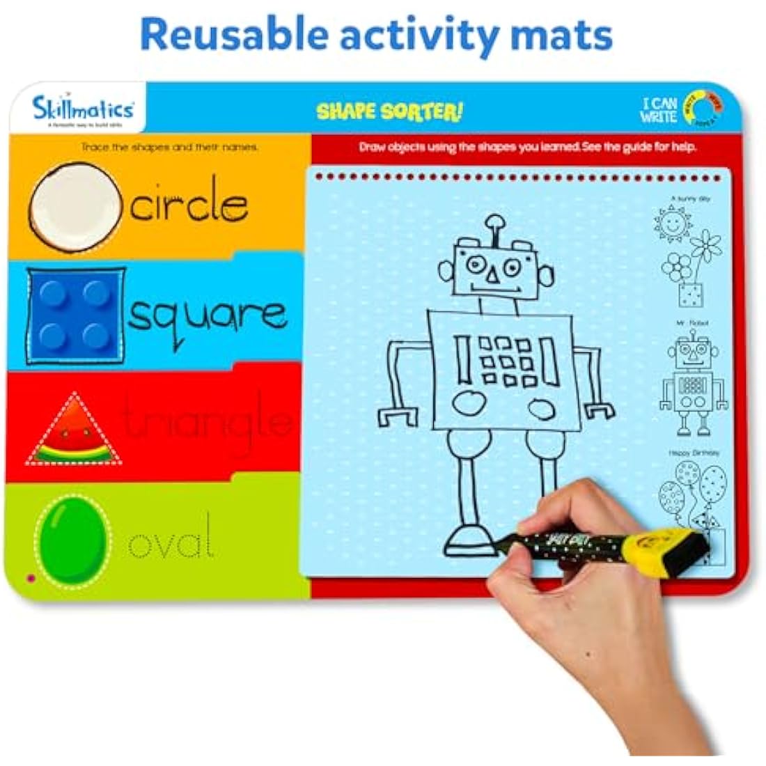 Skillmatics I Can Write - Reusable Preschool Learning Activities, Educational Toy and Game, Back to School Supplies, Gifts for Students, Kids, Toddlers Ages 3, 4, 5, 6