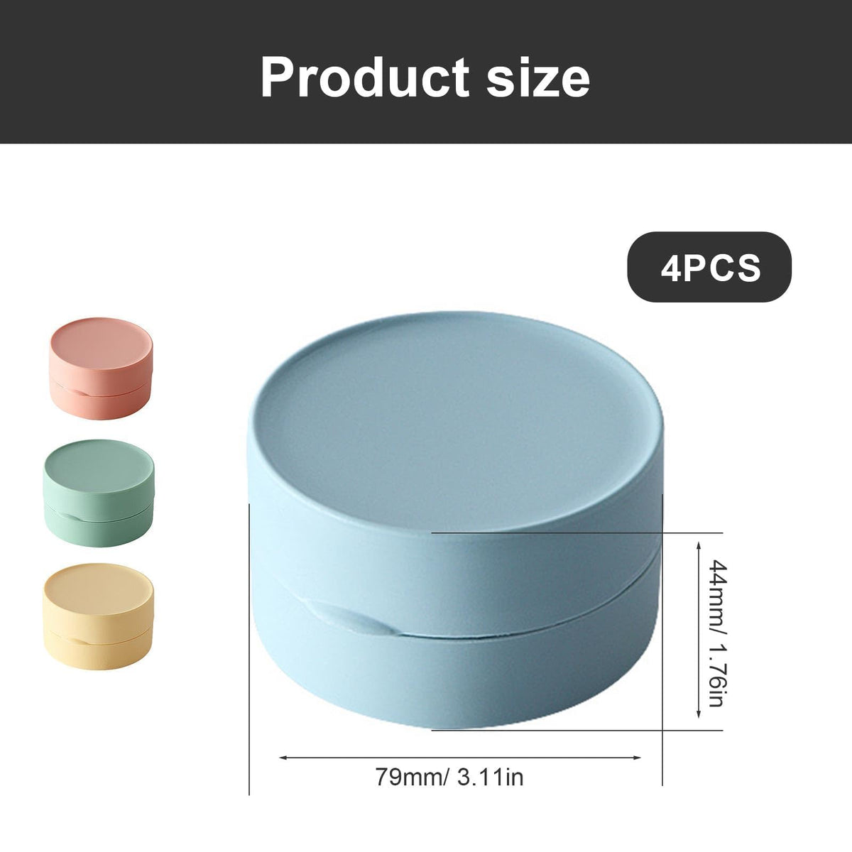 MYLERCT 4 Pieces Soap Dish with Lid, with Locking Lid