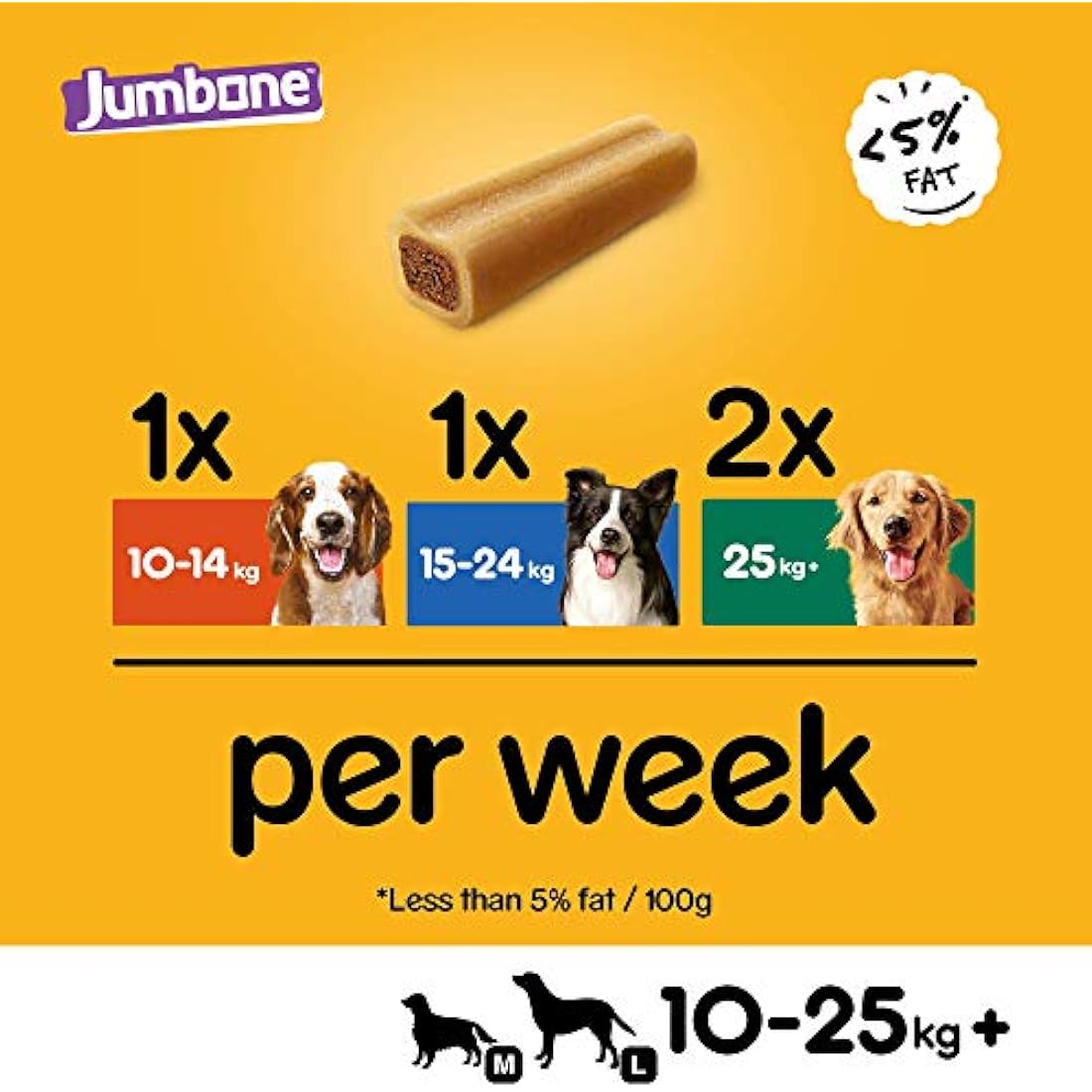 Pedigree Jumbone - Medium Adult Dog Treats with Beef and Poultry Flavour, 24 Chews 180 g