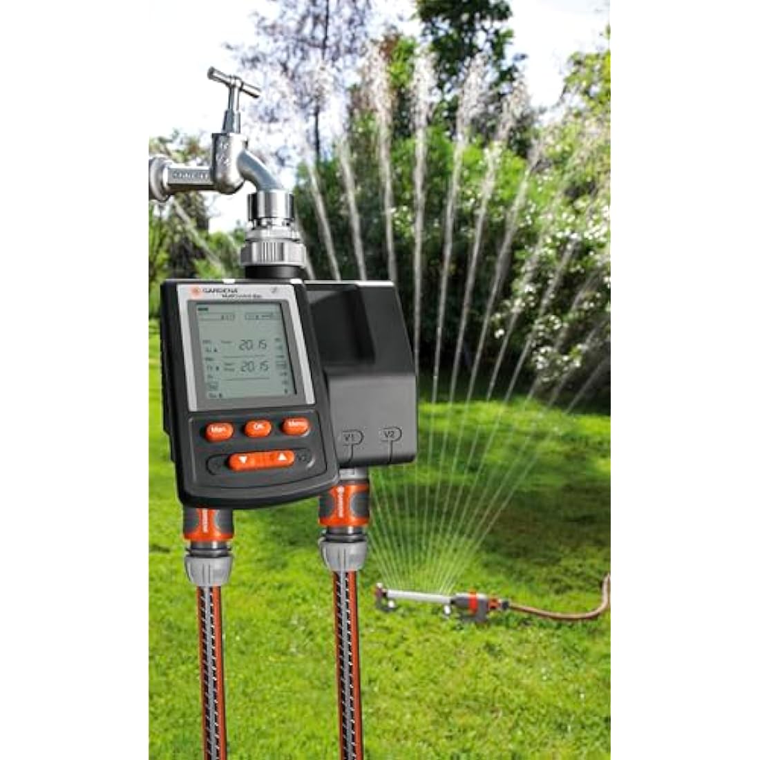 Gardena Irrigation Computer Multicontrol Duo: Automatic Irrigation Control, Weekdays programmable, 22x17.2x17.8 cm