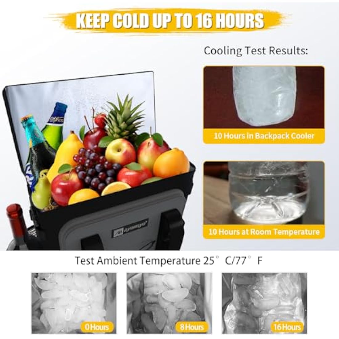 Backpack Cooler - AYAMAYA Upgrade Leakproof Cooler Backpack with Padded Top Handle, 40 Cans Large Waterproof Insulated Camping Coolers for Beach, Fishing, Picnic, Travel, BBQ