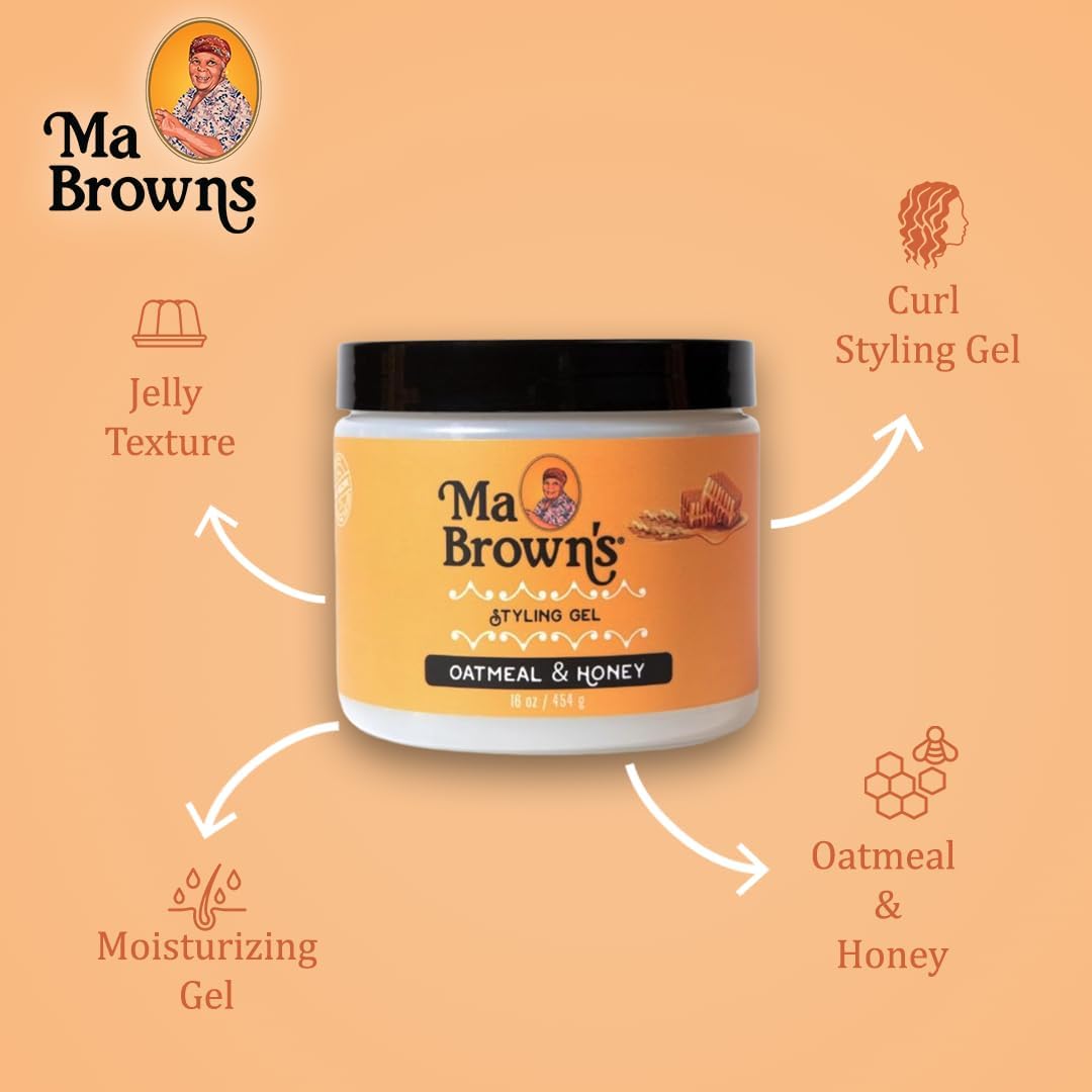 Ma Brown's Styling Gel: Strong Hold & Frizz Control for All Hair Types 16 oz
