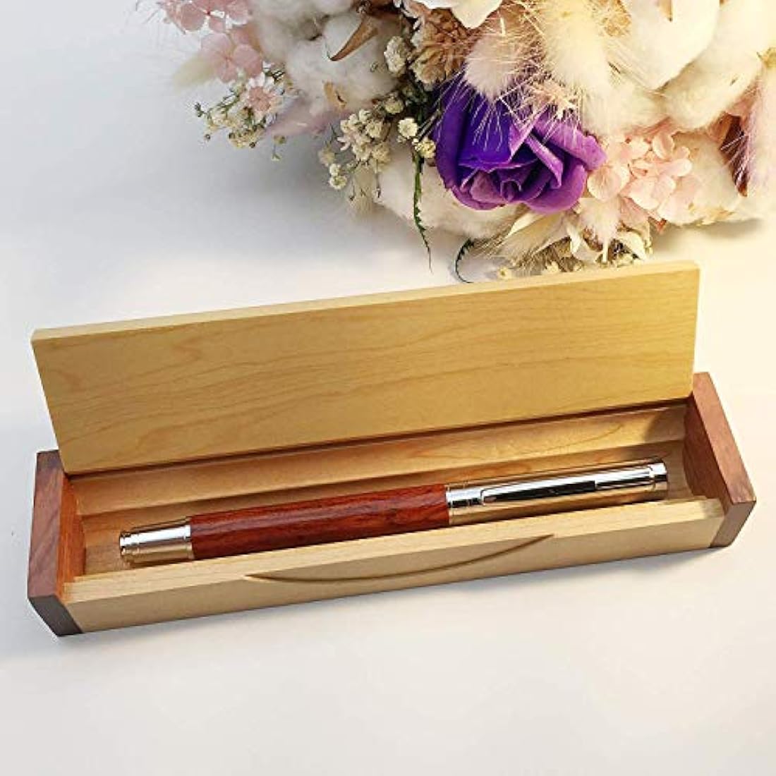 LACHIEVA LUX Elegant Rosewood Rollerball Pen Set.Nice Rose Wood Roller Pen with German-made Refill. Luxury and Best Woodenn Gift for Writing, Men & Women