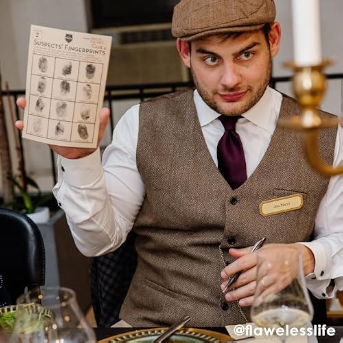 Talking Tables | Reusable Murder Mystery Game for Adults | Ages 15+ | 5-13 Players | 3 Alternative Endings, English Language Game, Fun After Dinner Party, Christmas, Gift