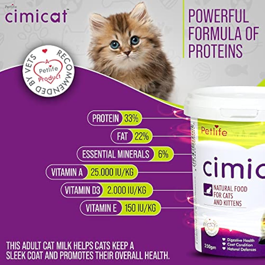 Petlife Cimicat Milk Substitute for Cats, 250 g