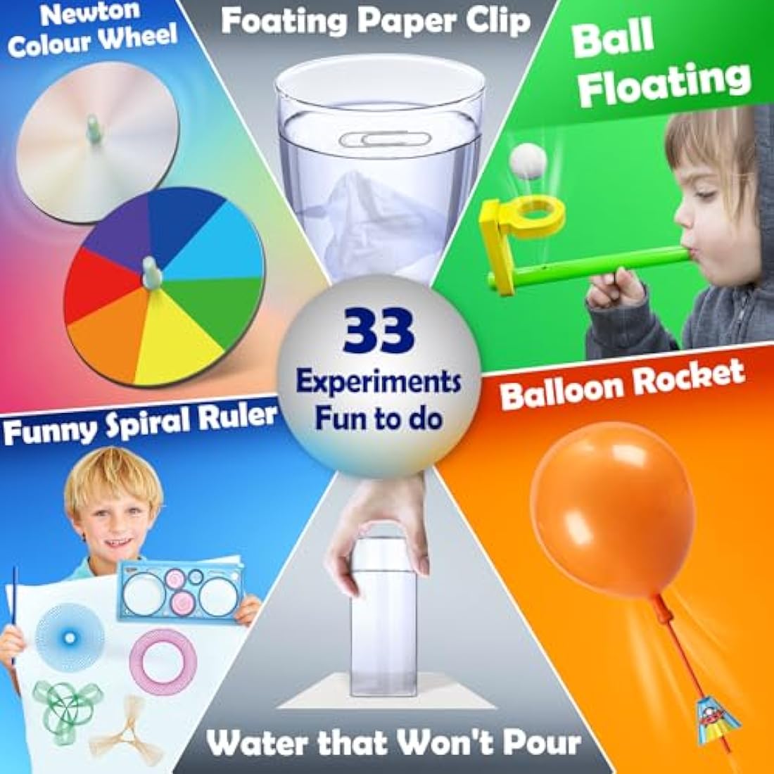 UNGLINGA 33 Experiments Science Kit for Kids, Science Project STEM Learning Educational Toys Gifts for Boys Girls, Chemistry Set, Volcano Erupting