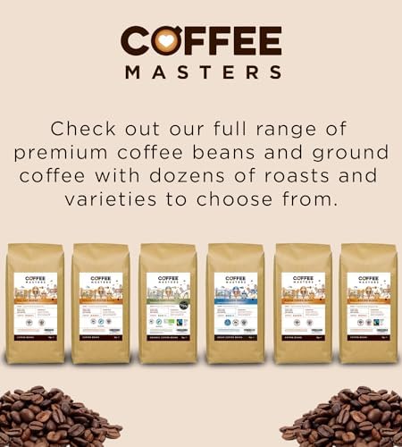 Coffee Masters All Day Blend Espresso Coffee Beans 4x1kg - Medium Roast for Strong and Full Bodied Flavour, Whole Bean - Ideal for Barista Machines