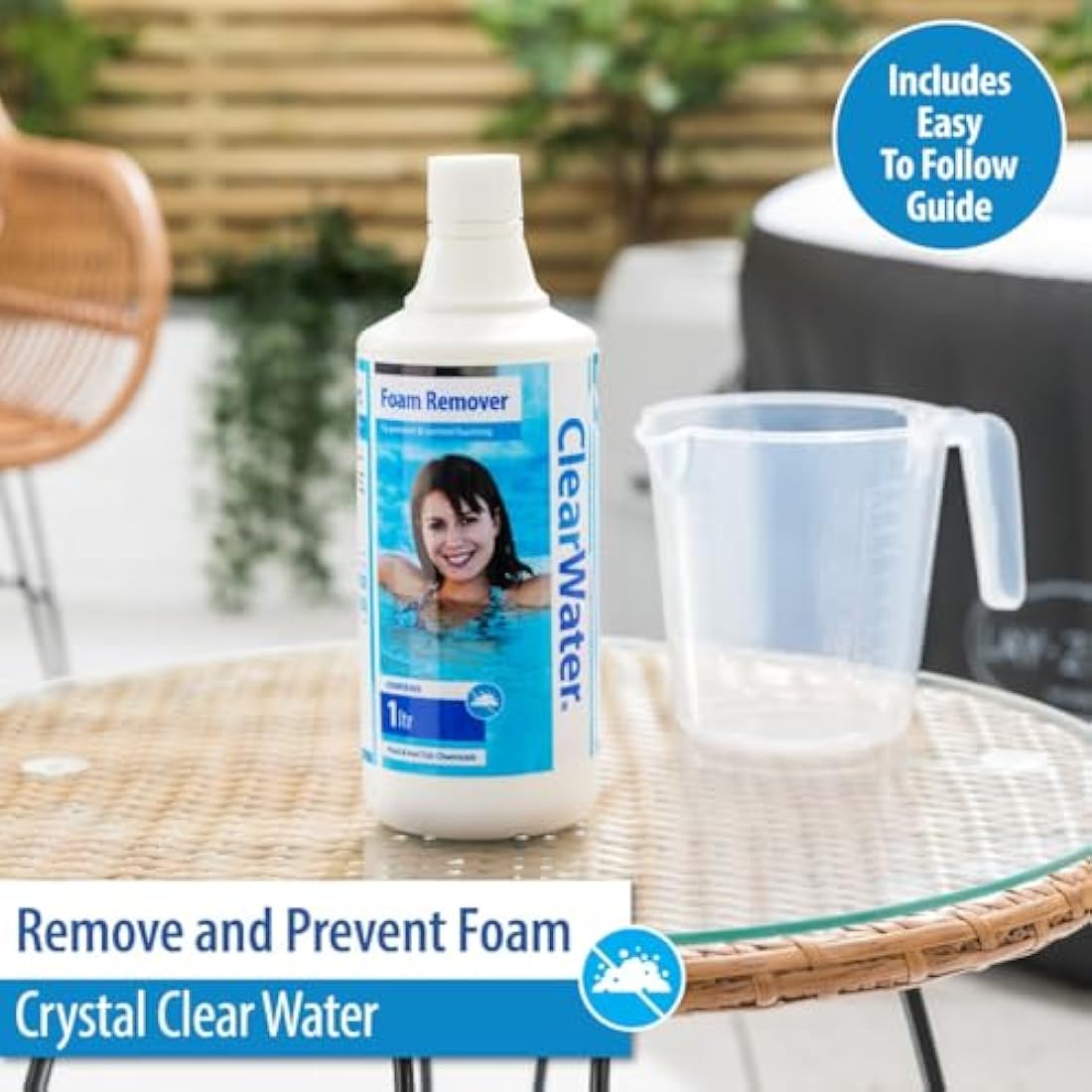 Clearwater Foam Remover for Swimming Pool and Spa Treatment, 1 Litre