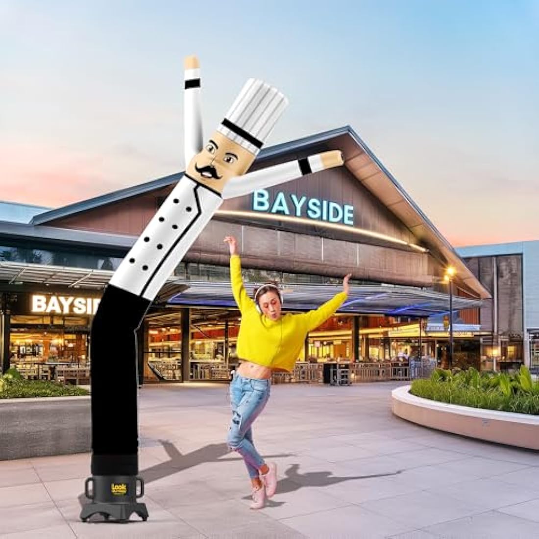 LookOurWay Air Dancers Inflatable Tube Man Attachment - 10 Feet Tall Wacky Waving Inflatable Dancing Tube Guy for Business Promotion (Blower Not Included) - Restaurant and Food Themed - Chef