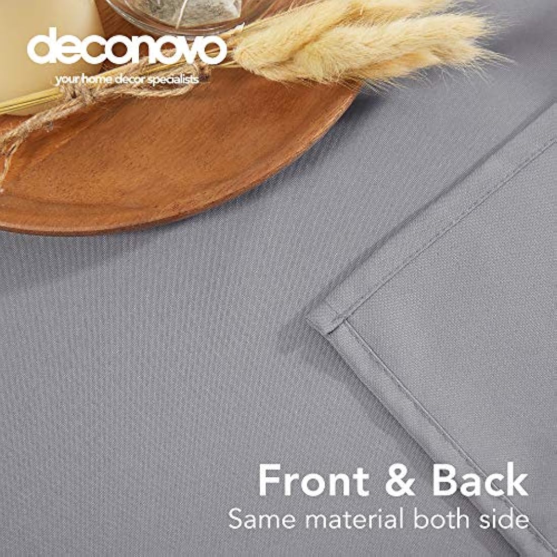 Deconovo Home Decorative Oxford Tablecloth Water Resistant Table Covers Rectangular Tablecloth for Dining Table 132x229cm(52x90in) Grey