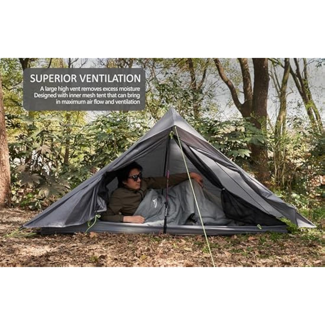 Nature Link Altair One Ultralight Trekking Pole Backpacking Tent, Waterproof SIL Nylon, Double Wall, 3 Season, 1 Person Shelter for Backpacking, Hiking, Camping, Trekking, Bushcraft