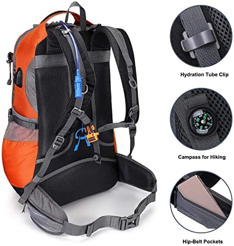 G4Free Hiking Backpack 50L Waterproof Backpack with Rain Cover for Mountaineering Travel Camping Trekking Outdoor Sports for Men Women