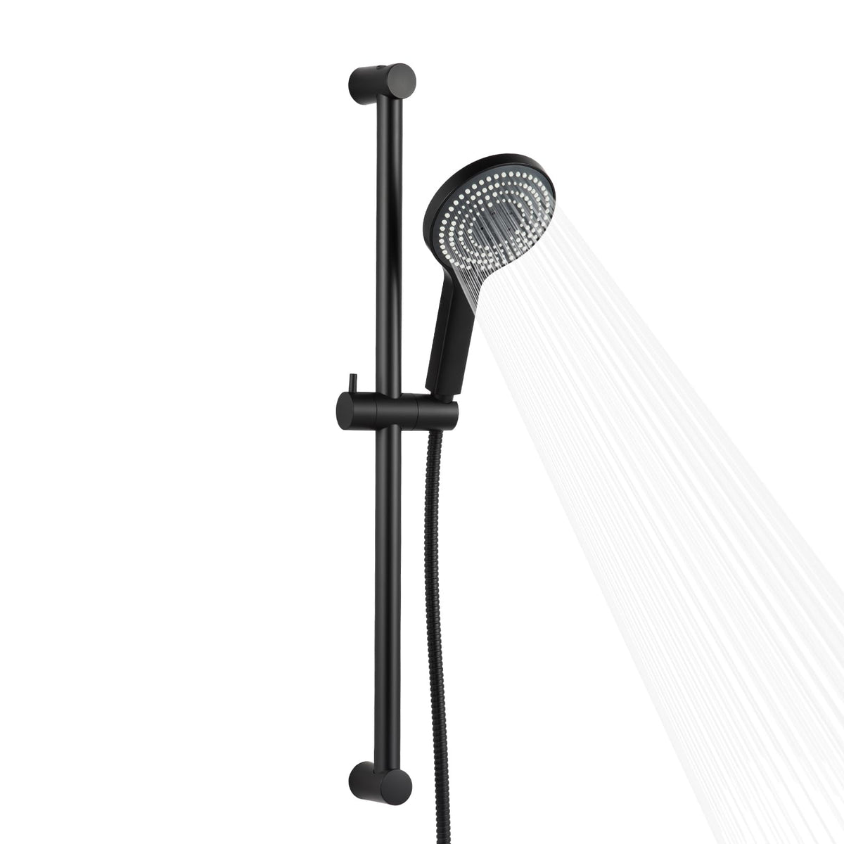 OFFO Shower Slide Bar with 6 Modes Shower Head Set, 1.5m Stainless Steel Hose,Adjustable 70cm Riser Rail and High Pressure Handheld Showerhead,Matte
