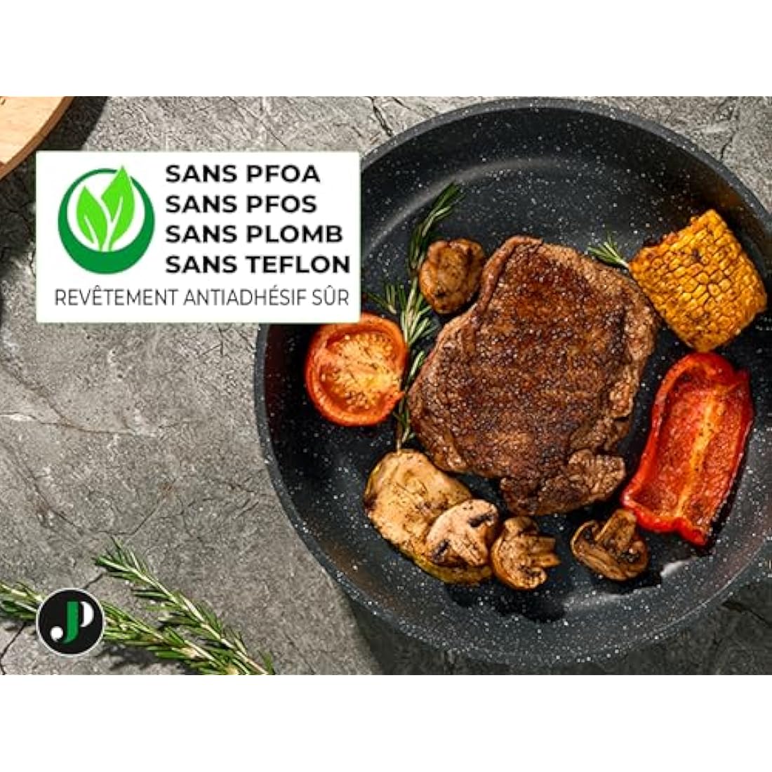 Just Perfecto pots and Pans Sets Non Stick, Induction hob pan Set, Saucepan Set, Non Stick Frying pan Set with lid Stock Pot, deep Frying pan, pots and Pans Set Granite cookware Set (21 Pcs Black)