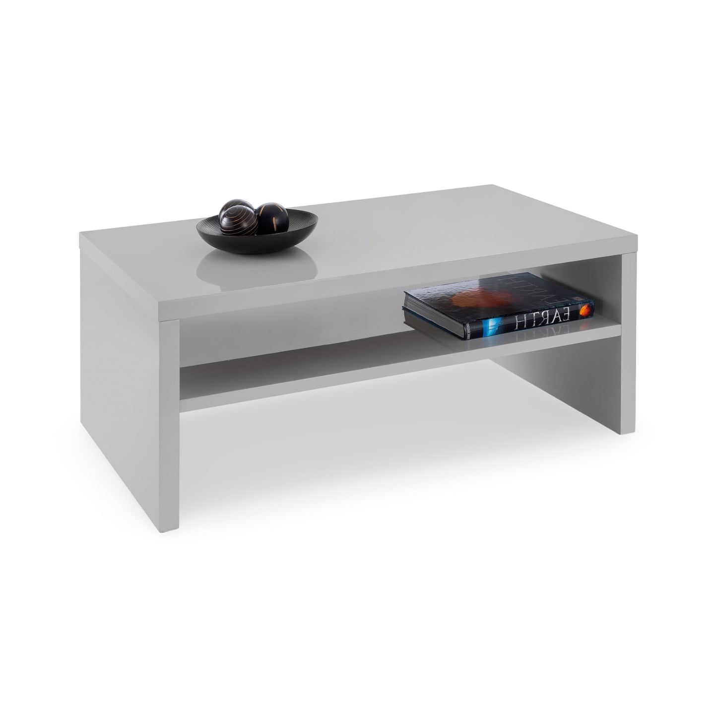 Julian Bowen Metro Coffee Table, High Gloss Grey - H43 x W100 x D59cm