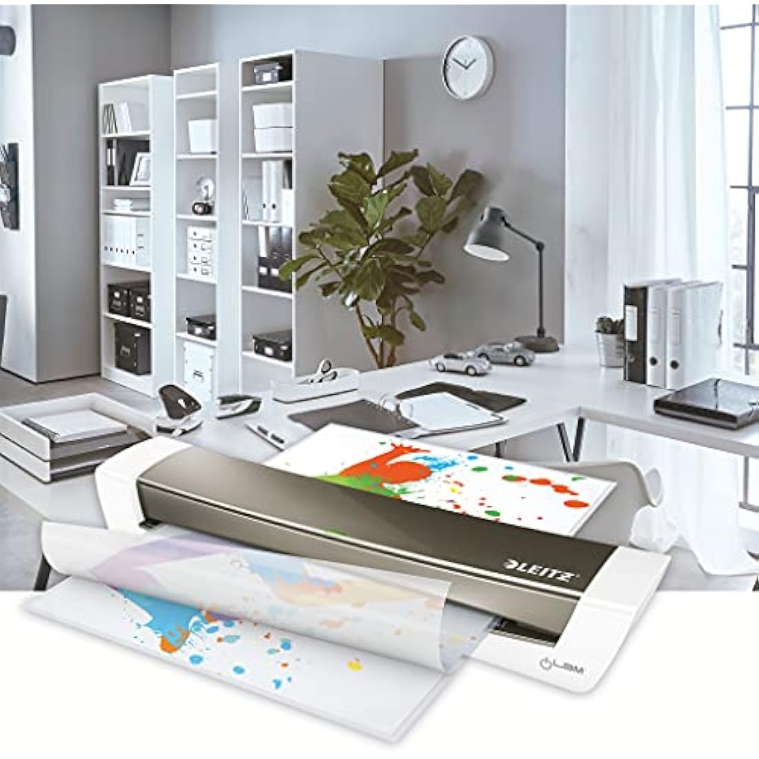 Leitz 74401089 iLam A3 Laminator, Ideal for Home Office - Metallic Dark Grey