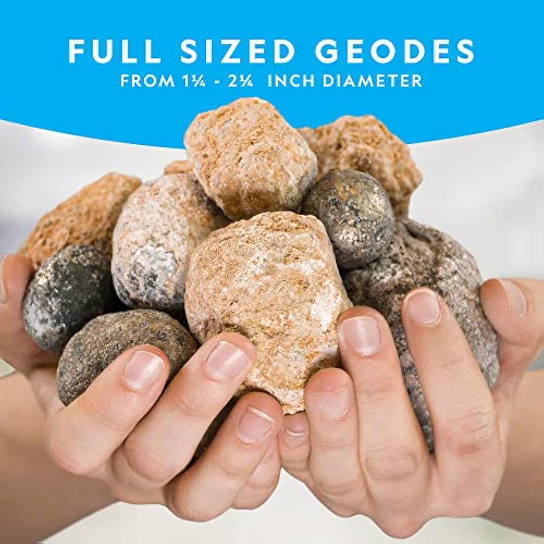 NATIONAL GEOGRAPHIC Break Open 10 Premium Geodes – Includes Goggles and Display Stands - Great STEM Science Kit, Geology Gift for Kids, Geode Crystals, Toys for Boys and Girls
