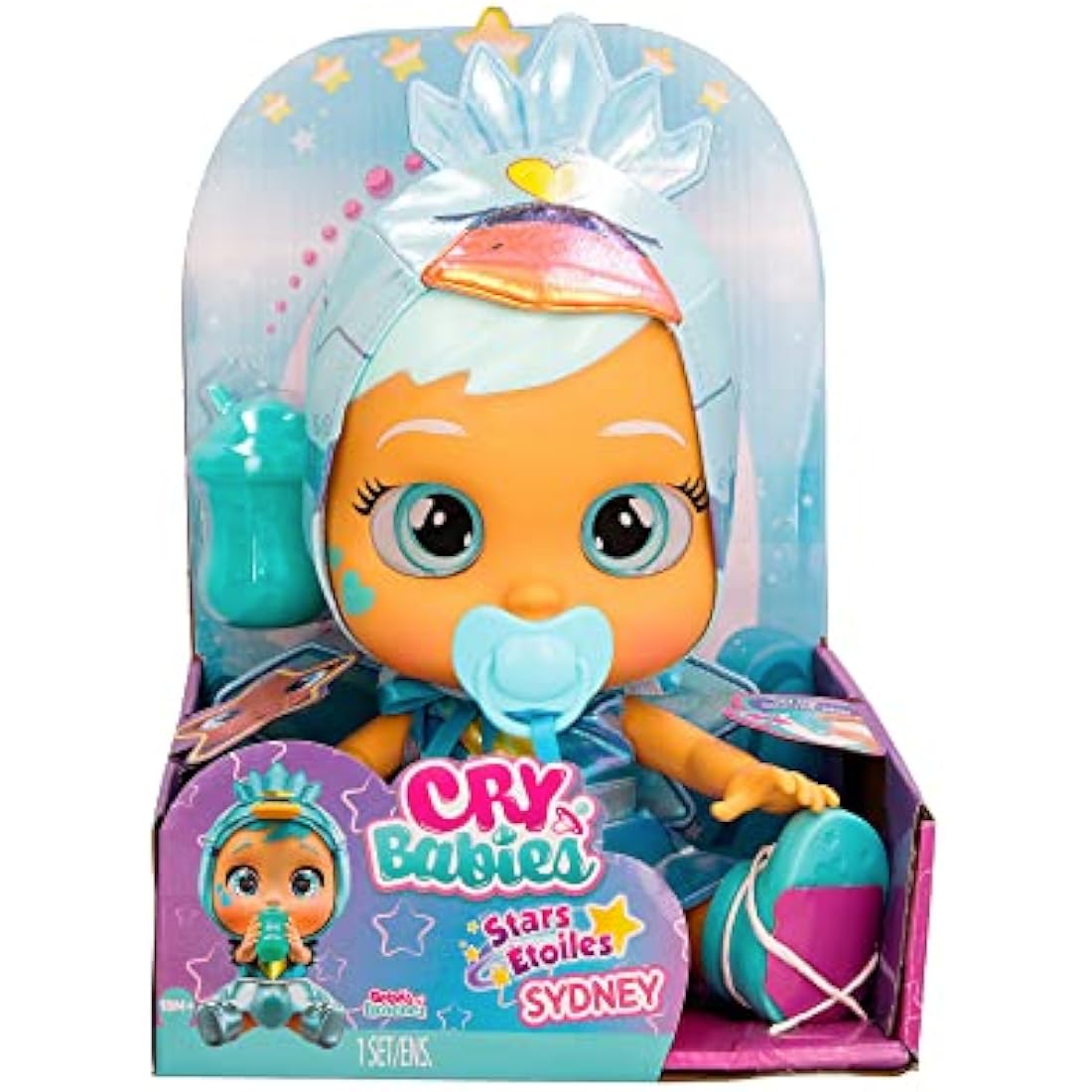 Cry Babies Stars Sydney Interactive Doll that Cries Real Tears with Extendable Outfit! Gift Toy for Children from 18 Months