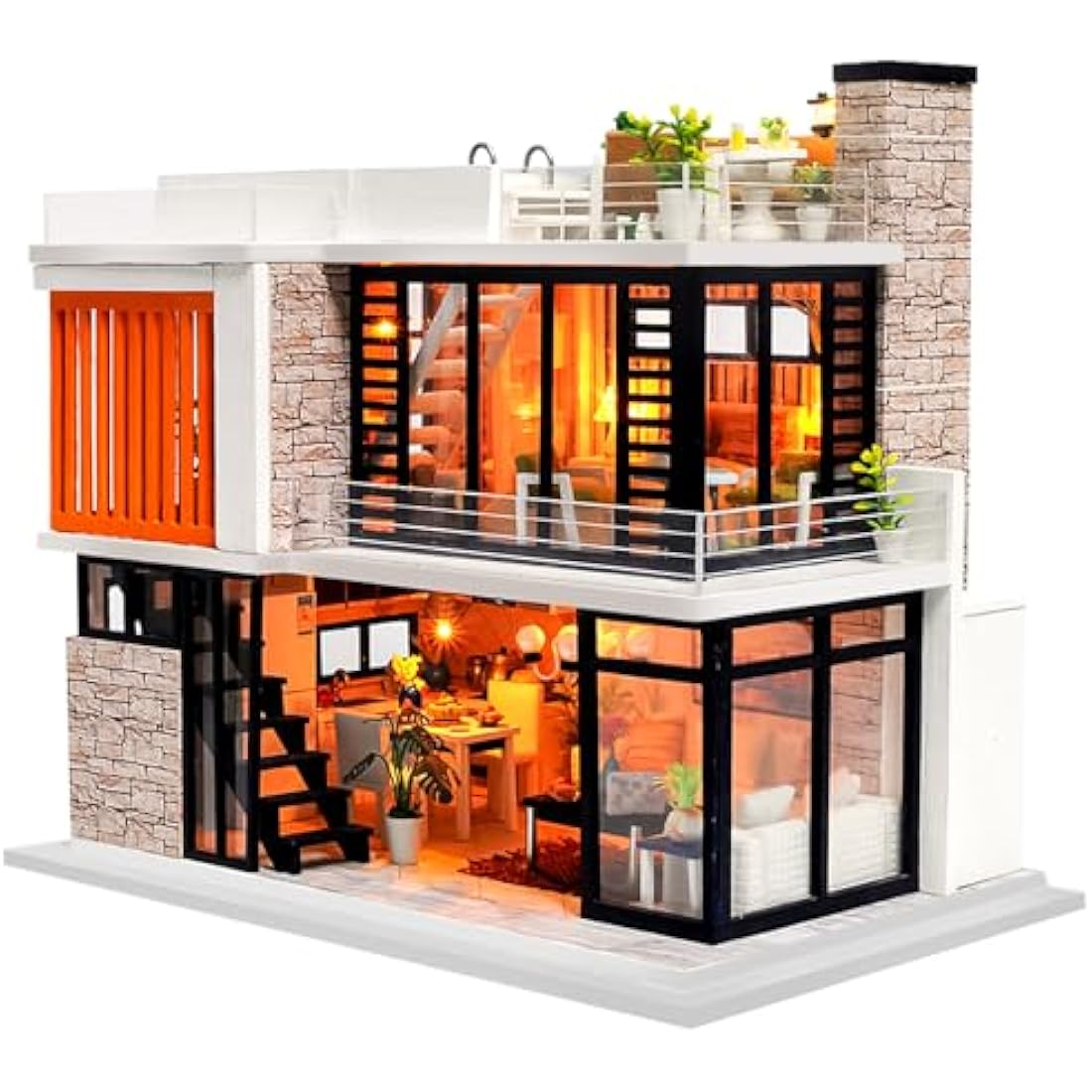 Spilay Diy Miniature House Kit, Mini Wooden Dolls House Kit with Furniture & Music Box, 1:24 Scale Creative Doll House Best Christmas Birthday Gift Age 14+ for Lovers Boys and Girls (Florence)