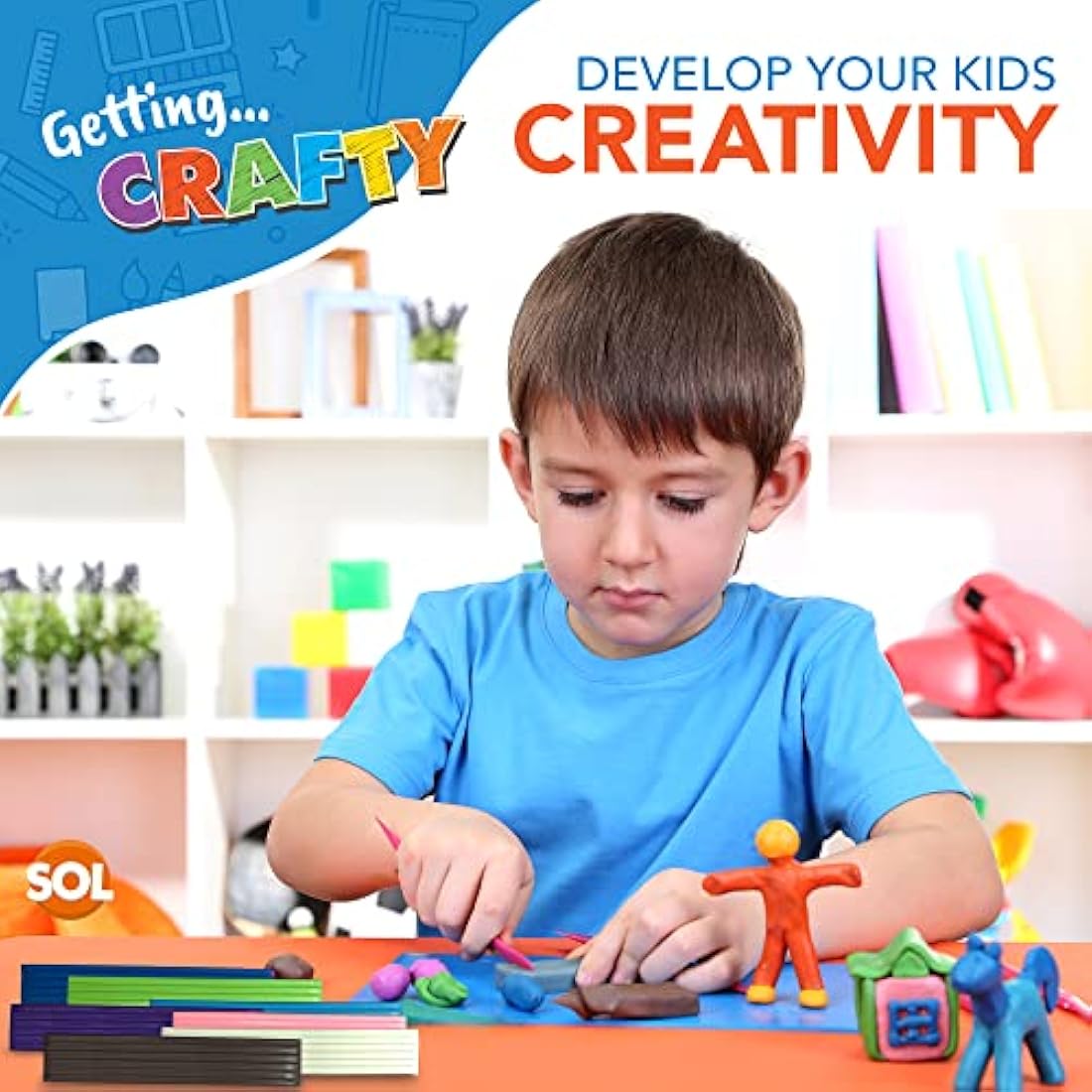 SOL 3pk Modelling Clay 16 Assorted Colours – Soft Clay Kit for Kids – Promotes Creativity & Sensory Play – Ideal for Crafts, School Projects, Anxiety Relief, Gifts, and Party Giveaways
